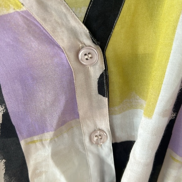 Masai Copenhagen Nordstrom Irekana Abstract Print Drawstring Waist Blouse s - Picture 7 of 9